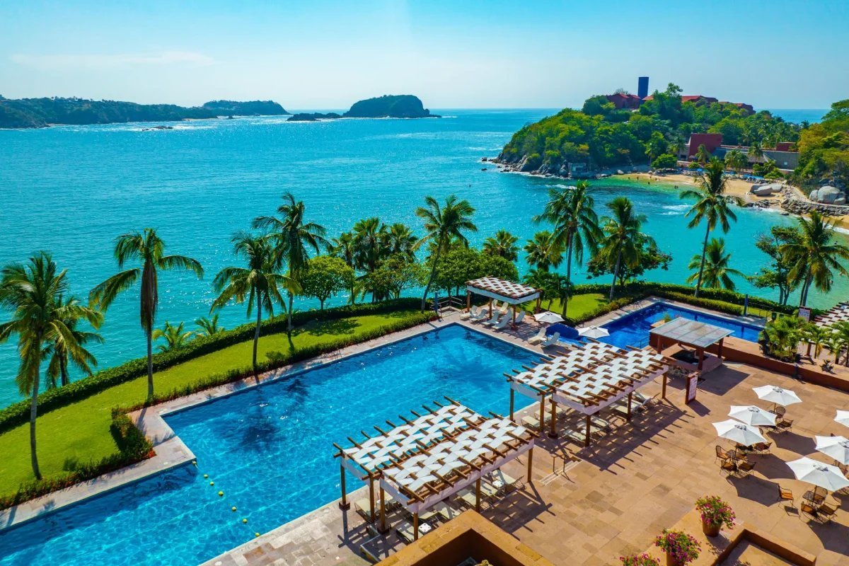 Huatulco bay aerial view